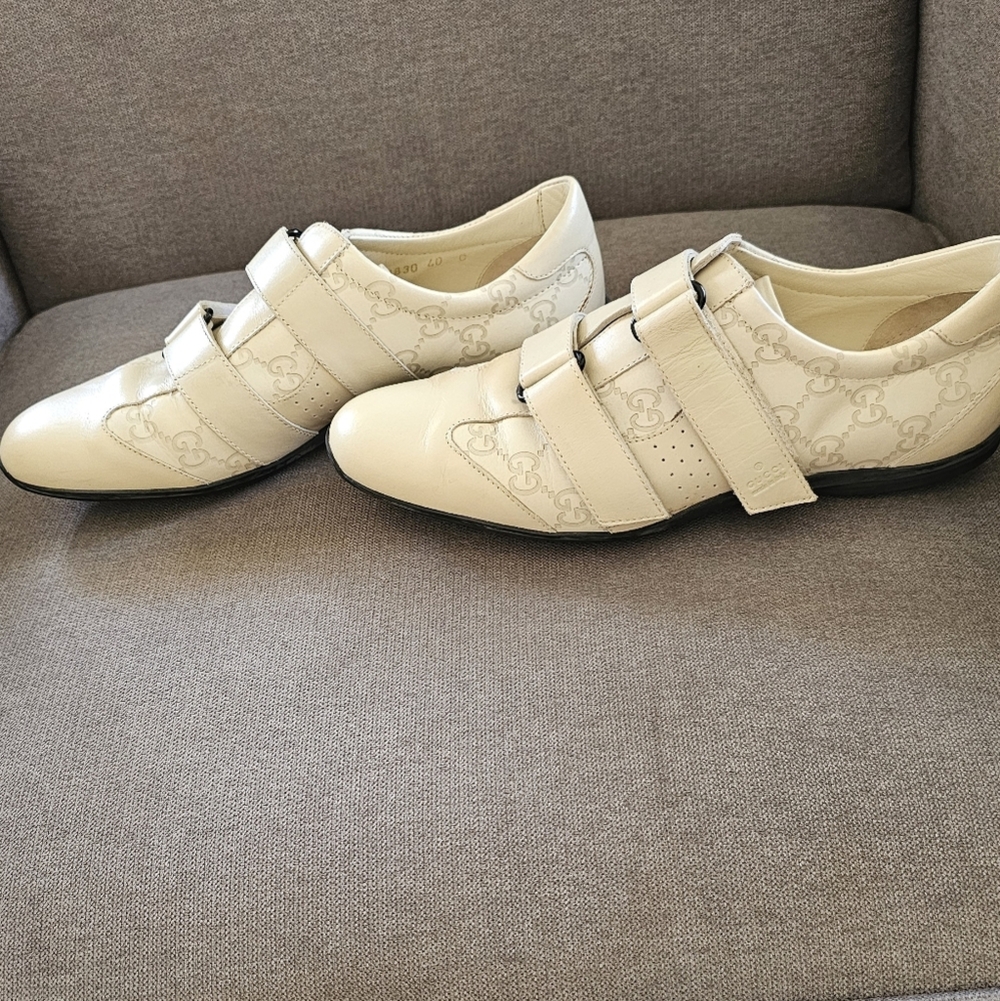 Gucci GG Double Velcro Trainer Sneakers Shoes Size 9 Like New! - Picture 2 of 8
